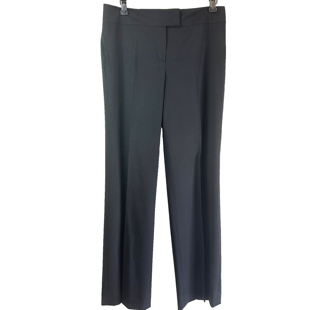 ESCADA Black Virgin Wool Stretch Dress Pants Size 36/ US 6 Straight Flare